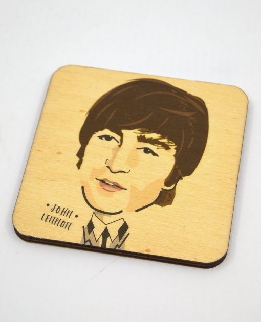 John Lennon Beatles Wooden Coaster - UK Made