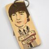 John Lennon - Beatles Wooden Key Ring - UK Made