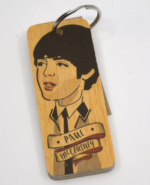 Paul McCartney - Beatles Wooden Key Ring - UK Made