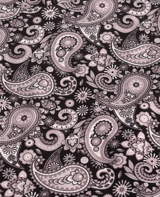 The 'Lucy' Dress in Black and White Paisley - UK Made 60's Style Women's Mod Dress