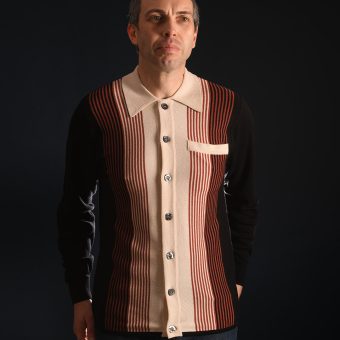 The 'Solid Bond' In Black Cream Rust Red - Paul Weller The Jam Inspired Button Through Top - by 66 Clothing Image