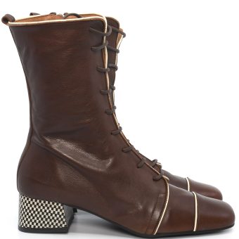 The Gina In Soft Chocolate Leather - Vintage Style Women's Boots Image