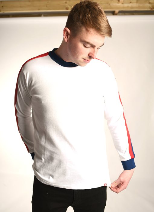 66-Clothing-The-Euro-top-England-Inspired-1970s-Football-in-White-with-Red-Blue-Stripe-201