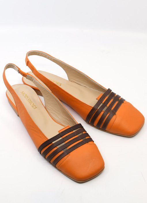 Modshoes-Eleanor-Flat-Womens-Retro-Vinbtage-60s-style-shoes-in-orange-and-brown-leather-01