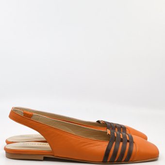 The Eleanor In Orange and Brown -  Women's Retro 60's 70's Style Shoes by Mod Shoes Image