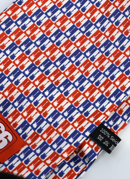 Red White Blue Ricky Silk Scarf by 66 Clothing Inspired By Rickenbacker Mod Guitar