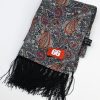 Silver Paisley Silk Scarf by 66 Clothing - Inspired By John Lennon Beatles 66 Rain Photo Shot