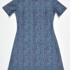 The 'Carly' Dress in Shades Of Blue Paisley - UK Made 60's Style Mod Dress