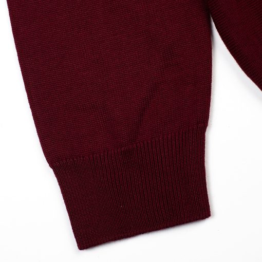 CXLondon-Gabicci-Cardigan-Merlot-with-retro-70s-80s-stripe-01
