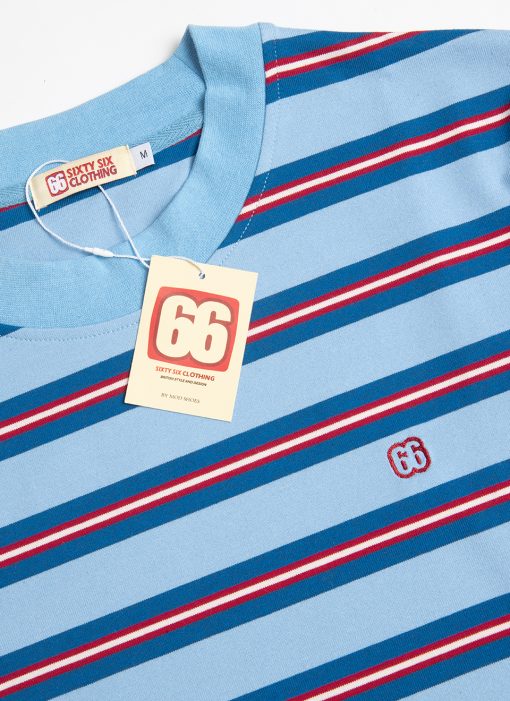 66-Clothing-The-Downing-Surf-Inspired-60S-Stripe-T-shirt-2-Shades-Of-blue-with-red-03