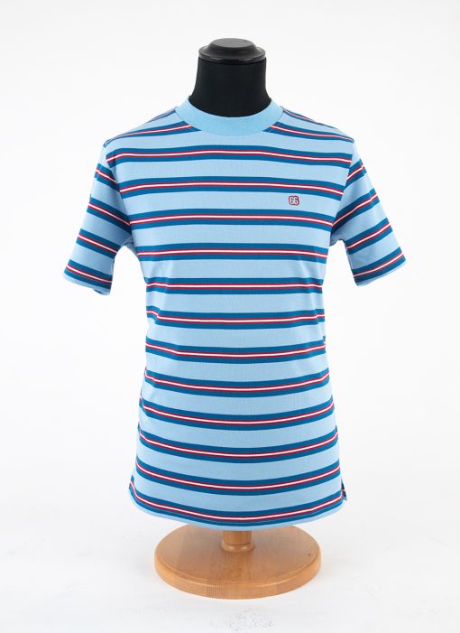 66-Clothing-The-Downing-Surf-Inspired-60S-Stripe-T-shirt-2-Shades-Of-blue-with-red-05