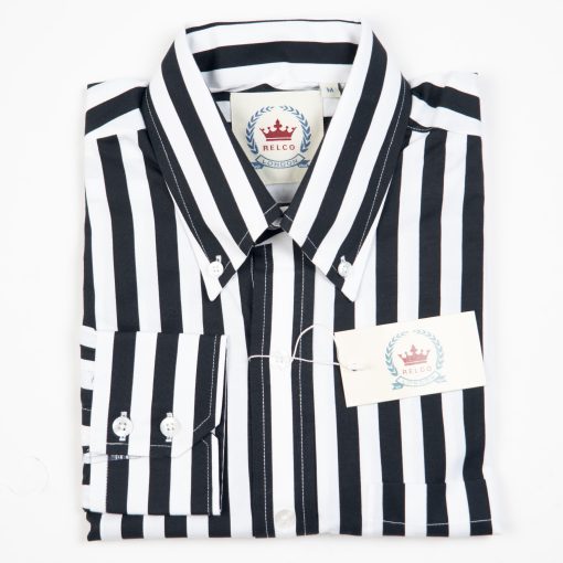 CXLondon-Relco-Black-white-stripe-long-sleeve-two-tone-ska-skin-speacials-terry-hall-mod-60s-style-button-down-shirt-01