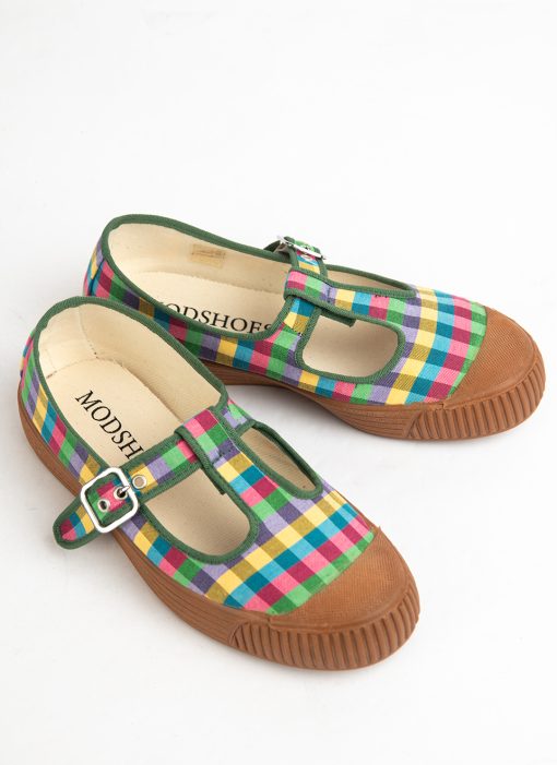 modshoes-Rosa-womens-summer-shoes-multi-colour-check-with-rubber-soles-07