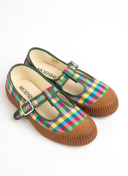 modshoes-Rosa-womens-summer-shoes-multi-colour-check-with-rubber-soles-08