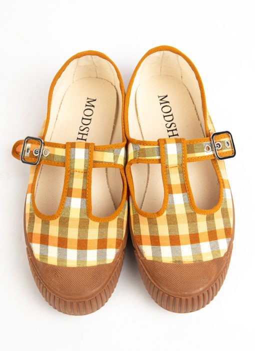 modshoes-Rosa-womens-summer-shoes-orange-colour-check-with-rubber-soles-07