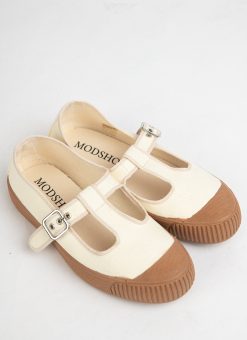 The Rosa In Cream Colour - Womens Summer Buckle Shoe Pumps