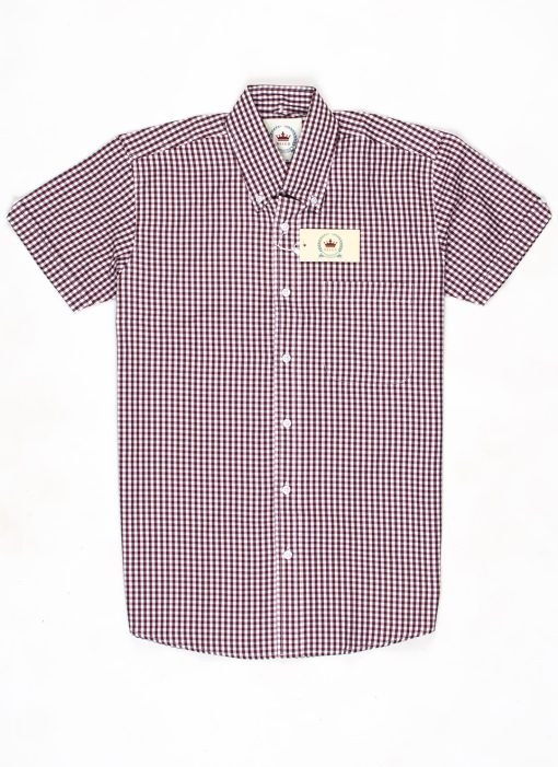 CXLondon-Relco-Button-Down-Shirt--Ska-Skinhead-Gingham-Burgundy-Oxblood-and-white-01