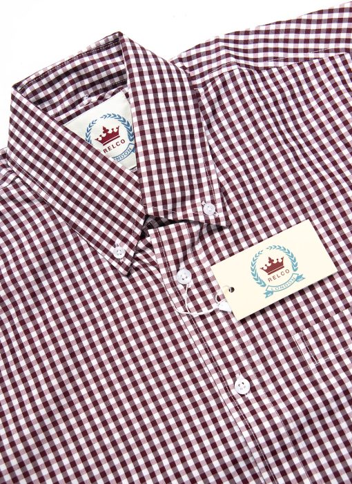 CXLondon-Relco-Button-Down-Shirt--Ska-Skinhead-Gingham-Burgundy-Oxblood-and-white-02