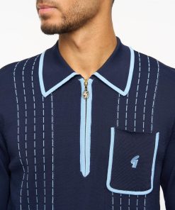 Gabicci Darron Navy -  Long Sleeve Polo