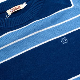 The 2 Blue 'Teen Spirit' by 66 Clothing - Striped Knit Top Inspired By Kurt Cobain in Nirvana