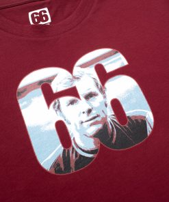 Bobby Moore West Ham Inspired - Burgundy T-shirt - AceTee by 66 Clothing