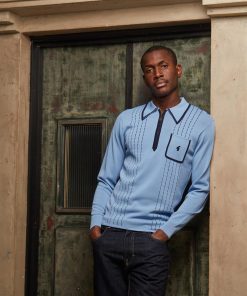 Gabicci Darron Icebery (Light Blue) -  Long Sleeve Polo