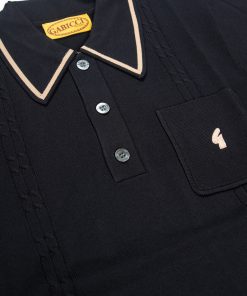 Gabicci Ned Black  -  Long Sleeve Polo