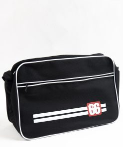 66 Clothing The Racer Bag - 66 Logo 2 Stripe - Shoulder Bag In Black