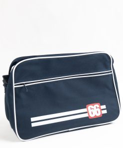 66 Clothing The Racer Bag - 66 Logo 2 Stripe - Shoulder Bag In Navy