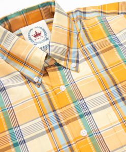 Orange Short Sleeve Button Down Shirt - Relco