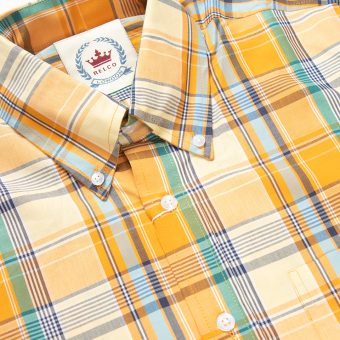 Orange Short Sleeve Button Down Shirt - Relco