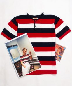 The Weller 82 - Red White Blue Stripe Knit Henley By 66 Clothing