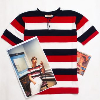 The Weller 82 - Red White Blue Stripe Knit Henley By 66 Clothing