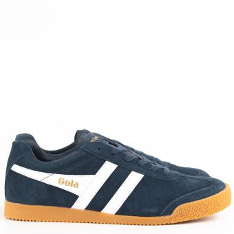 Gola Harrier Classic Trainers – Navy & White Leather Suede Men’s Retro Trainers