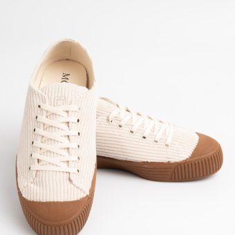 The 66 Mateo In Cream Cord Shoes - by Modshoes
