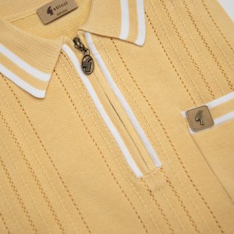 Gabicci Johnson Lemon -  Short Sleeve Knit Polo