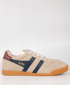 Gola Elan Classic Trainers – Bone Navy Red Ochre Suede Men’s Retro Trainers
