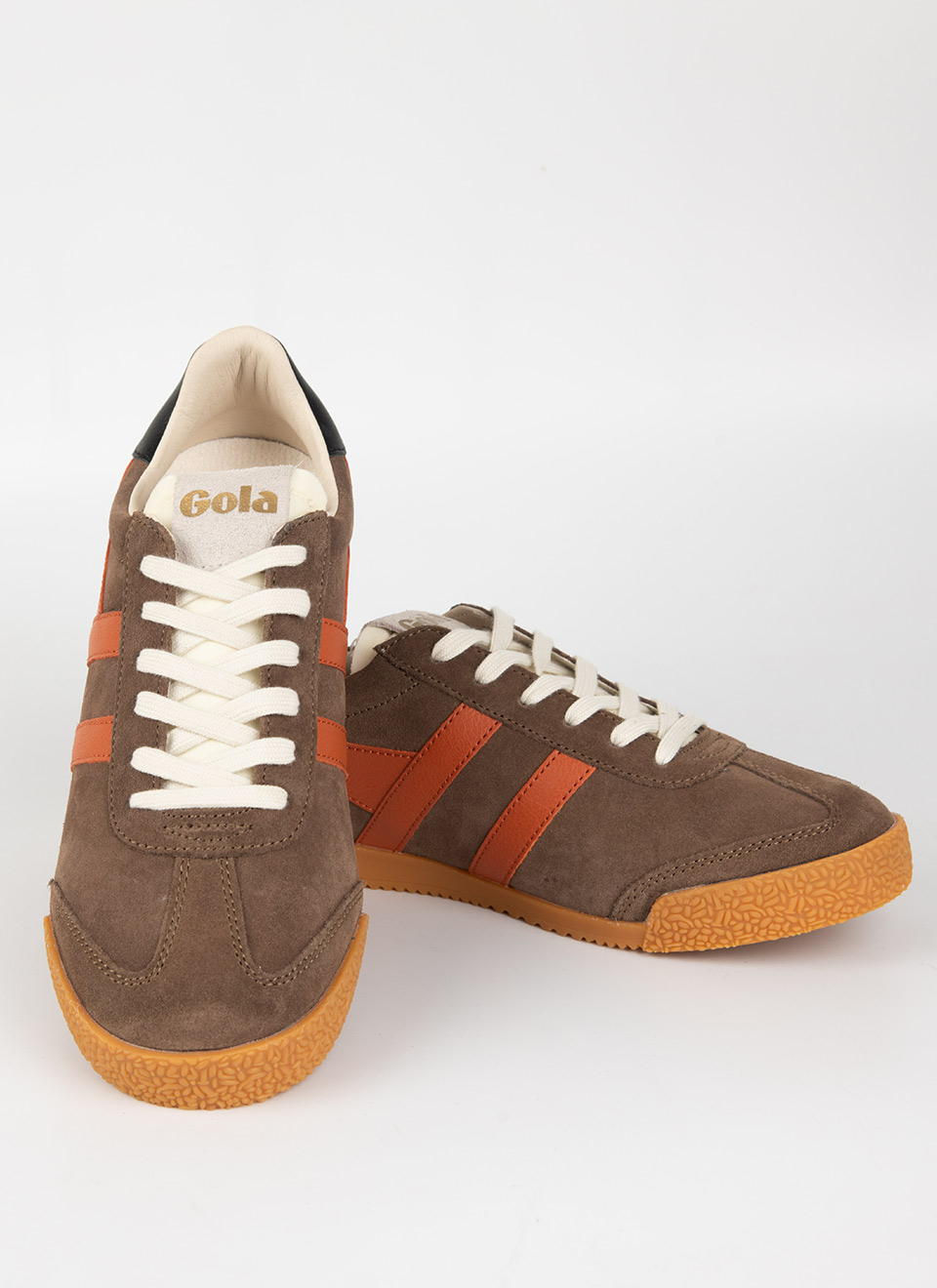 Gola Cyclone Scarpe Alte Uomo, Pelle Tabacco/nero/arancione/gomma, Suola Scura, Taglia 45 EU