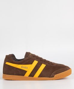 Gola Harrier Classic Trainers – Coffee Sun Navy Suede Men’s Retro Trainers