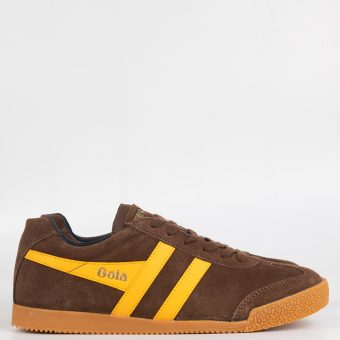 Gola Harrier Classic Trainers – Coffee Sun Navy Suede Men’s Retro Trainers