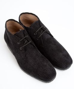 The "Elliot" In Black Jumbo Corduroy John Lennon Help Beatles Inspired - (Corded/Cord) Lace Up Boots