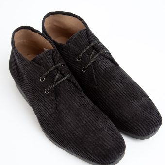 The "Elliot" In Black Jumbo Corduroy John Lennon Help Beatles Inspired - (Corded/Cord) Lace Up Boots