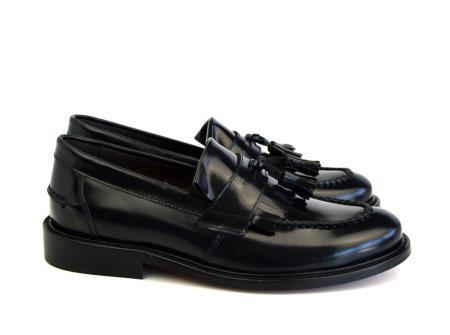 Ladies Princes – Black Tassel Loafers – Mod Ska Skinhead Style – Mod Shoes