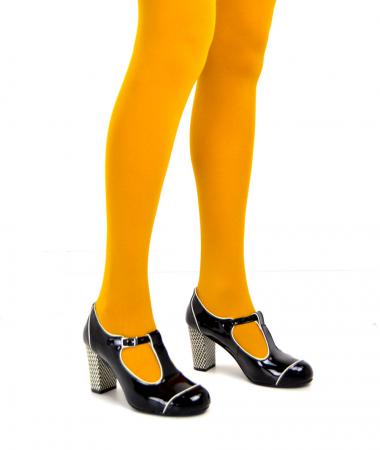 100 Denier Luxury Mustard Tights – ladies vintage retro 60s – 70s style ...