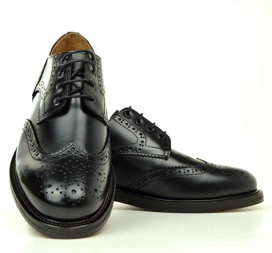 The Blake – Black Leather Brogue Shoes – Mod Shoes