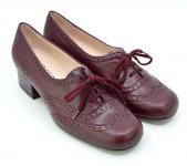 The Faye Brogue In Oxblood Leather – Vintage Style Ladies Shoes – Mod Shoes
