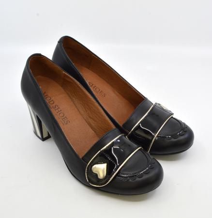 The Marina in Black – Ladies Retro Shoe by Mod Shoes – Mod Shoes