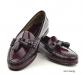 mod shoes ladies leather soled tassel loafer oxblood burgundy LaBelle 02